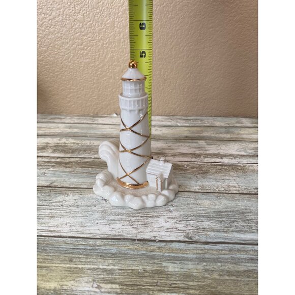 Lenox Porcelain 24k Gold Trim Lighthouse Figurine Nautical Home Decor 5" No Box - Picture 10 of 10